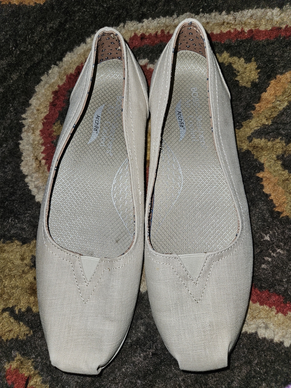 BOBS from Skechers Women's Light Taupe Slip-On Flats